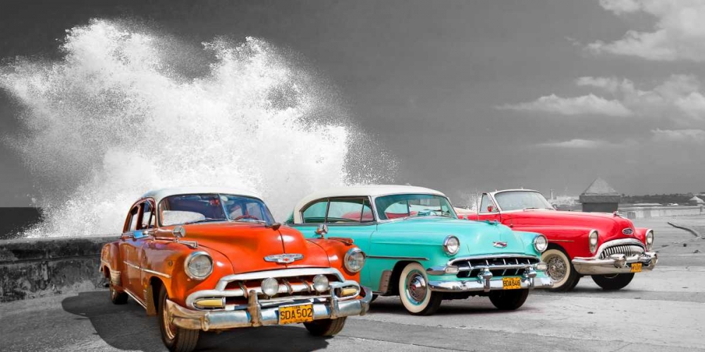 Cars in Avenida de Maceo- Havana- Cuba art print by Pangea Images for $57.95 CAD