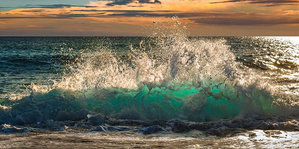 Wave crashing on the beach, Kauai Island, Hawaii (detail) art print by Pangea Images for $57.95 CAD