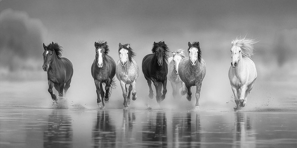 Wild Horses (BW) art print by Pangea Images for $57.95 CAD