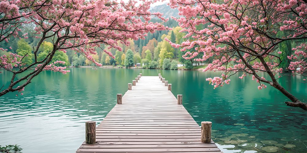 Pier on a Lake, Japan art print by Pangea Images for $57.95 CAD