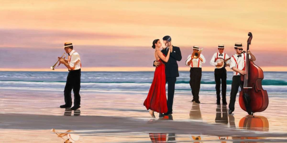 Romance on the beach art print by Pierre Benson for $57.95 CAD