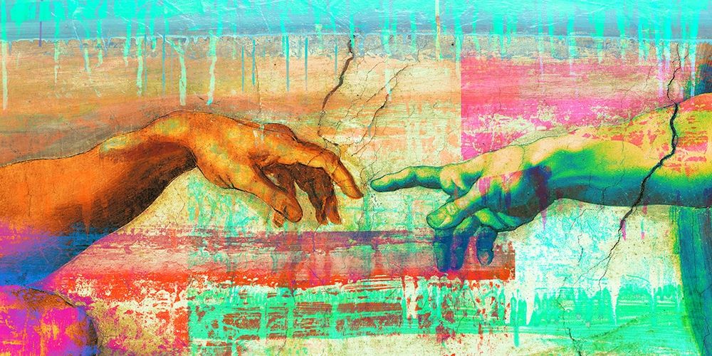 Michelangelos Creation of Adam 2.0 - detail art print by Eric Chestier for $57.95 CAD