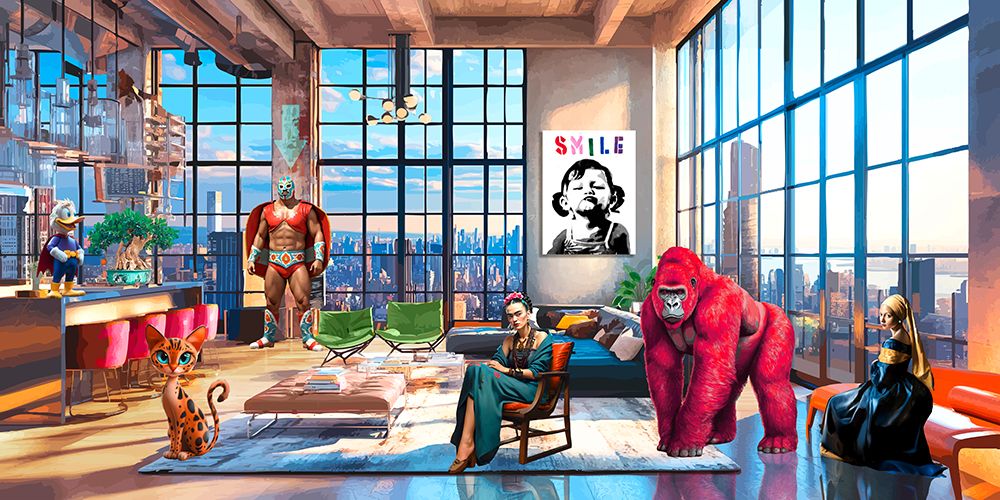 Surrealoft, At the Girls art print by Gerard Madau for $57.95 CAD