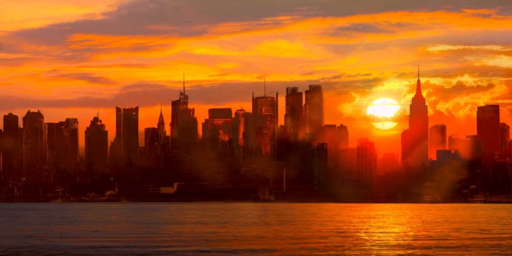 Sunset over Manhattan art print by Shaun Green for $57.95 CAD
