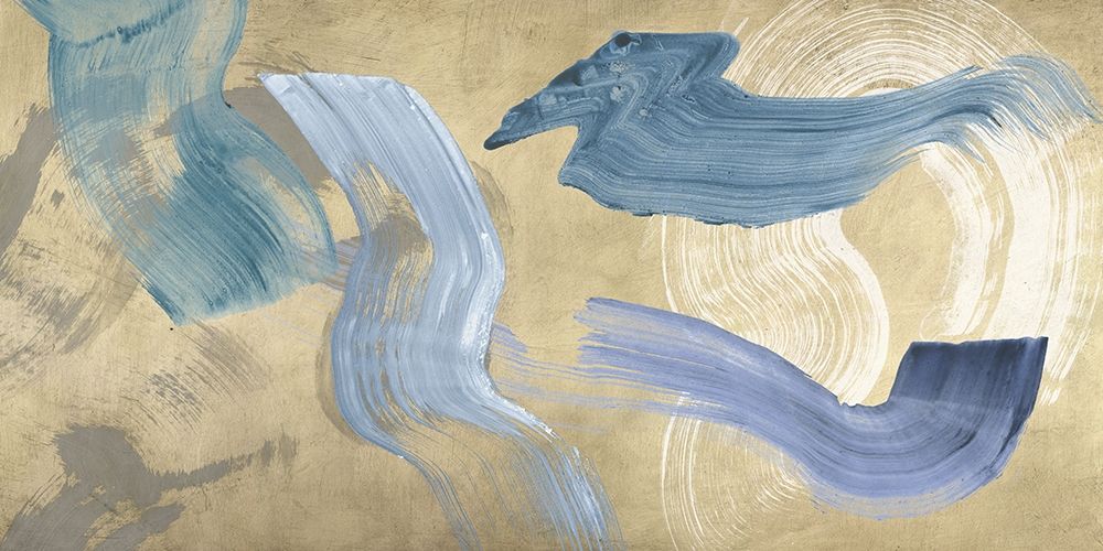 Blue Waves on Gold art print by Haru Ikeda for $57.95 CAD