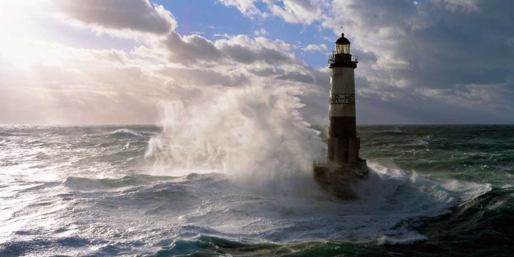 Phare d Ar-Men pres de l ile de Sein art print by Jean Guichard for $57.95 CAD