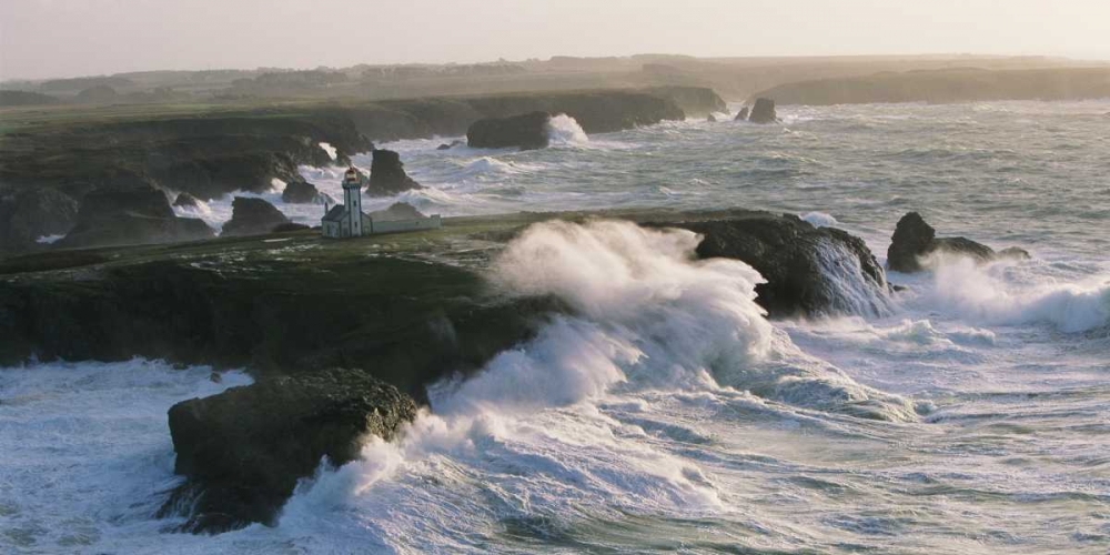 Phare des Poulains lors dâ€™une tempete art print by Jean Guichard for $57.95 CAD
