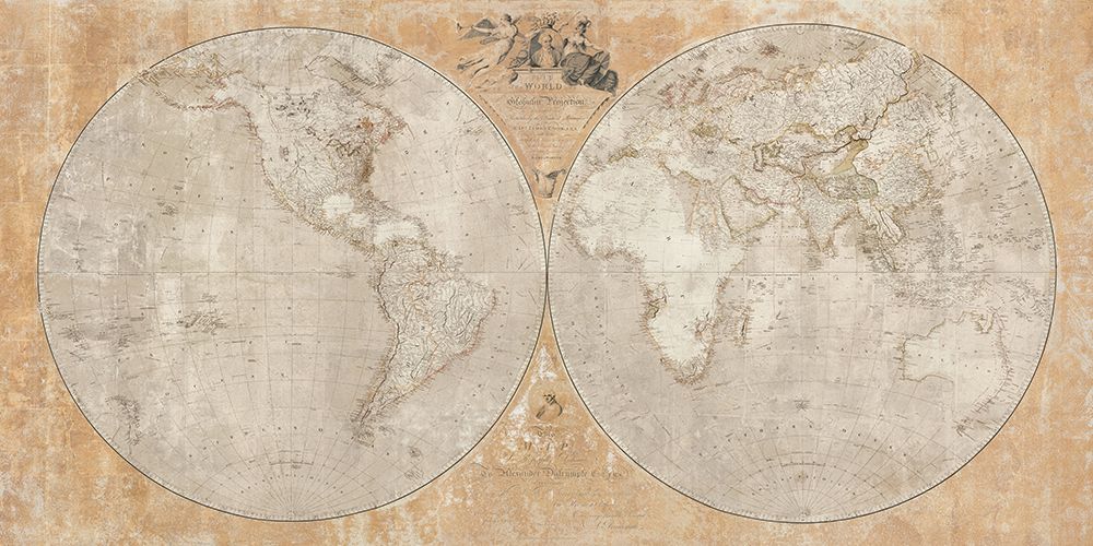 Aaron Arrowsmiths Map of the World on a Globular Projection, 1794 art print by Joannoo for $57.95 CAD