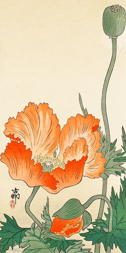Poppies art print by Ohara Koson for $57.95 CAD