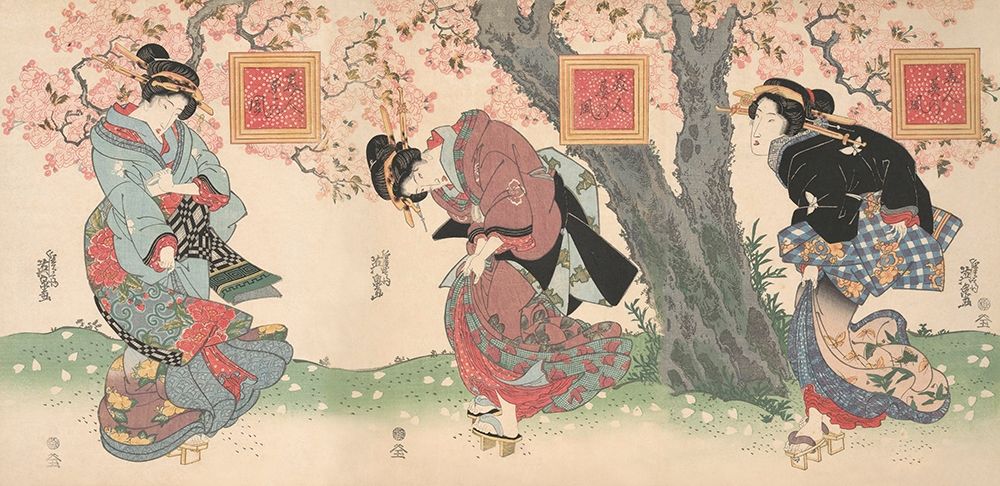 Beauties in a spring storm art print by Keisai Eisen for $57.95 CAD