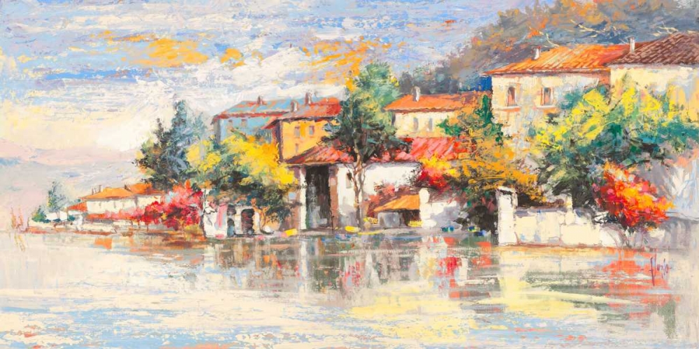 Paese sul lago art print by Luigi Florio for $57.95 CAD