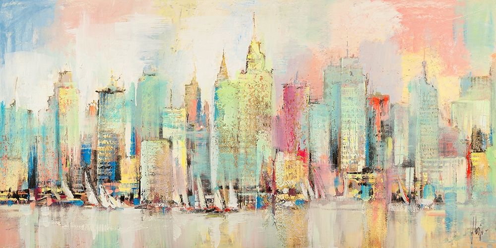 Skyline a colori art print by Luigi Florio for $57.95 CAD