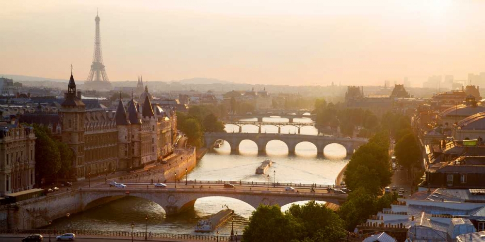 Bridges over the Seine river, Paris art print by Michel Setboun for $57.95 CAD