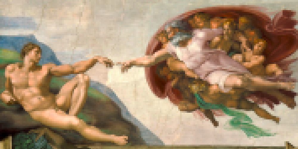 The Pixelation of Adam art print by Pixeland for $57.95 CAD