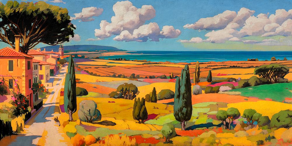 Italian Village by the Sea art print by Ron Polter for $57.95 CAD