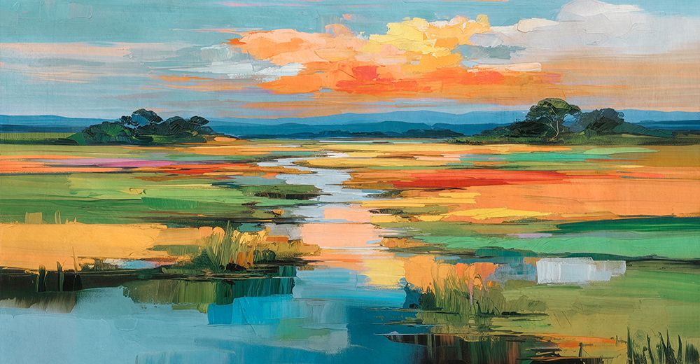 Joyful Countryside (detail) art print by Ron Polter for $57.95 CAD