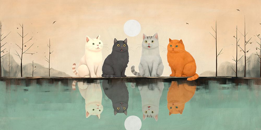 Friends in the moonlight art print by Stef Lamanche for $57.95 CAD