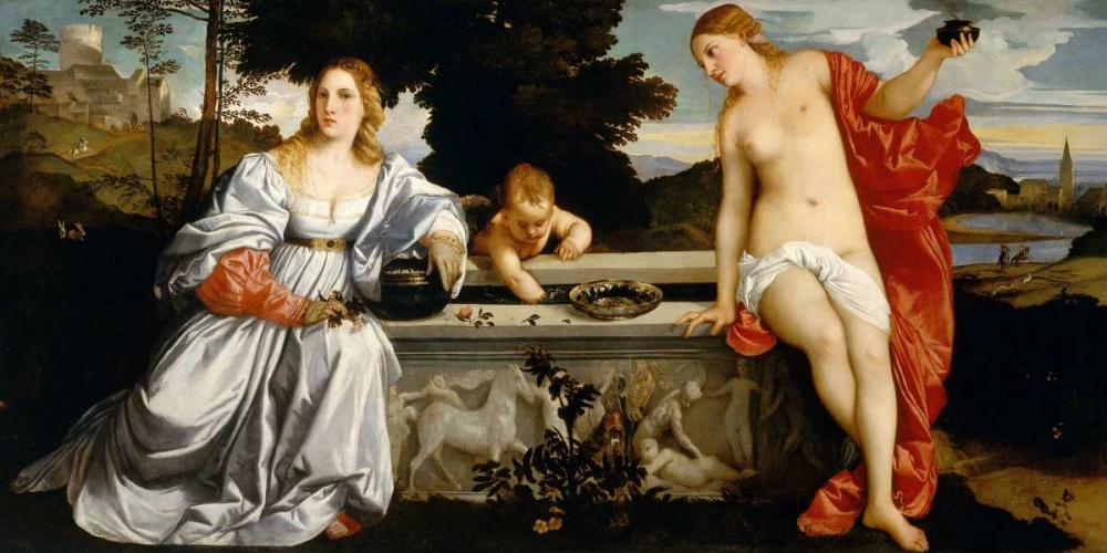 Amor Sacro e Amor Profano art print by Tiziano for $57.95 CAD