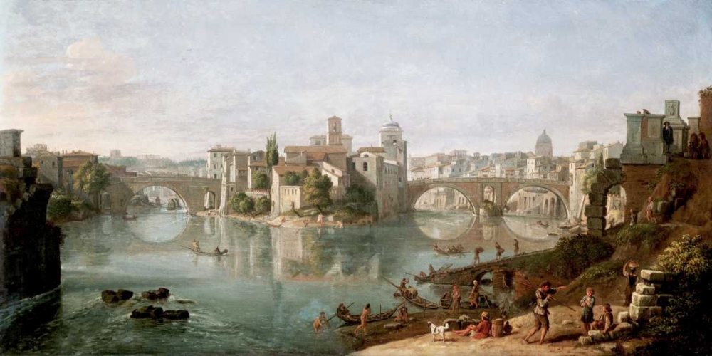 The Tiber in Rome art print by Gaspar van Wittel for $57.95 CAD