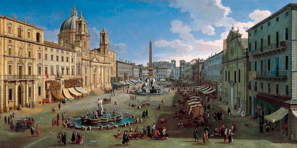 Piazza Navona Rome art print by Gaspar van Wittel for $57.95 CAD