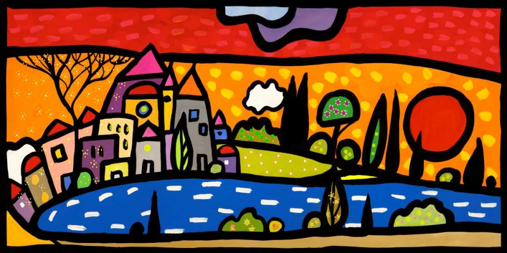 Tramonto sul lago art print by Wallas for $57.95 CAD