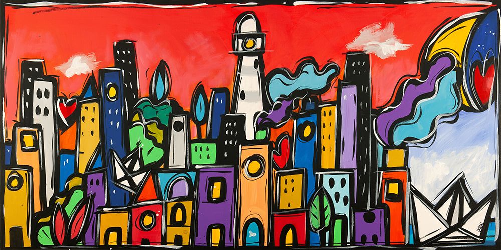 La metropoli che respira colori art print by Wallas for $57.95 CAD