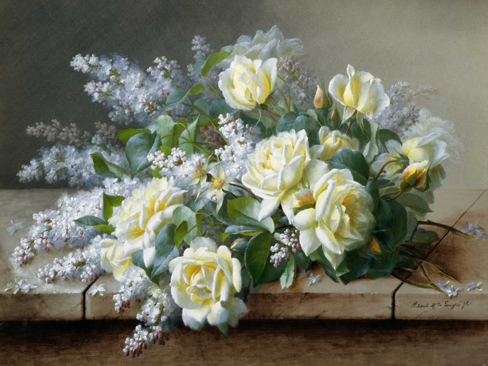 A Still Life with Roses art print by Raoul de Longpre for $57.95 CAD
