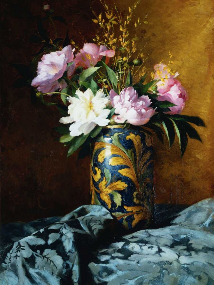 Peonies in a Vase (detail) art print by Carlo Grossi for $57.95 CAD