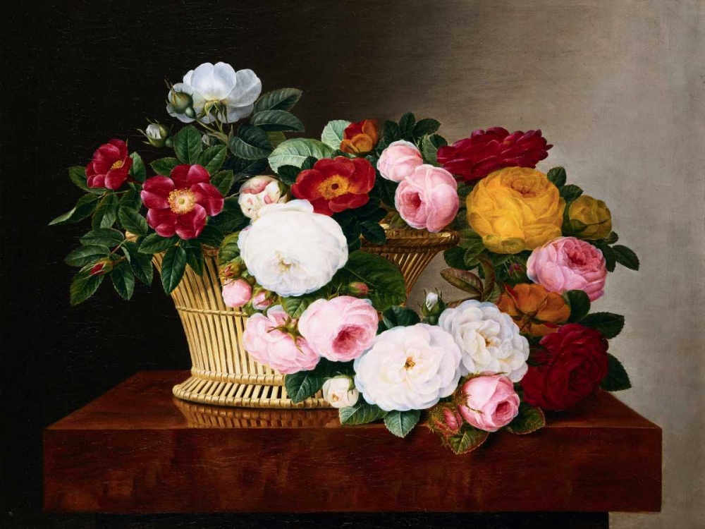 Still Life of Roses art print by Johan Laurentz Jensen for $57.95 CAD