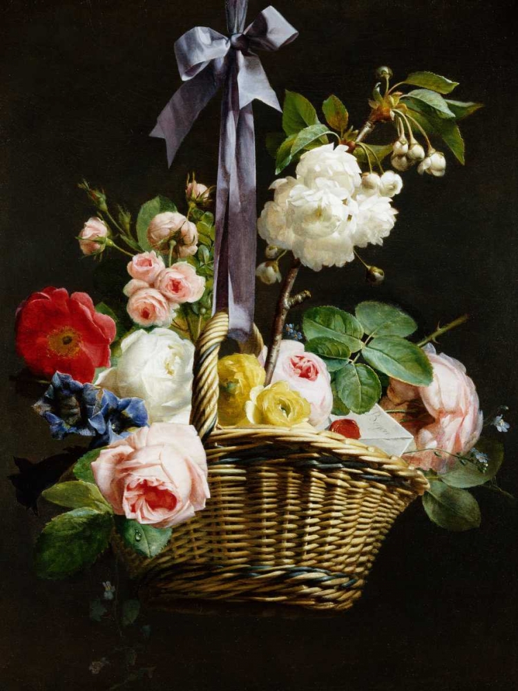 A Romantic Basket of Flowers art print by Antoine Berjon for $57.95 CAD