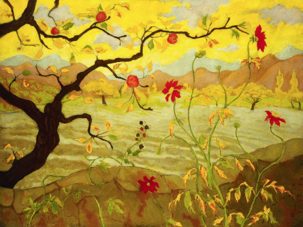 Apple tree with red fruit art print by Paul Ranson for $57.95 CAD