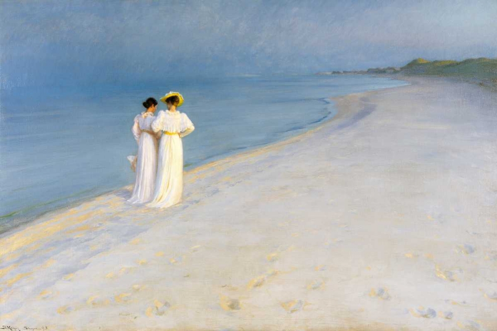 Summer evening on Skagens Beach art print by Peder Severin Kroyer for $57.95 CAD