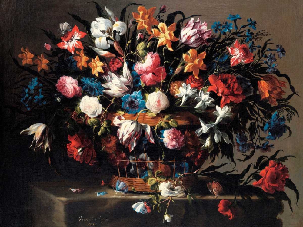 Small basket of Flowers art print by Juan de Arellano for $57.95 CAD