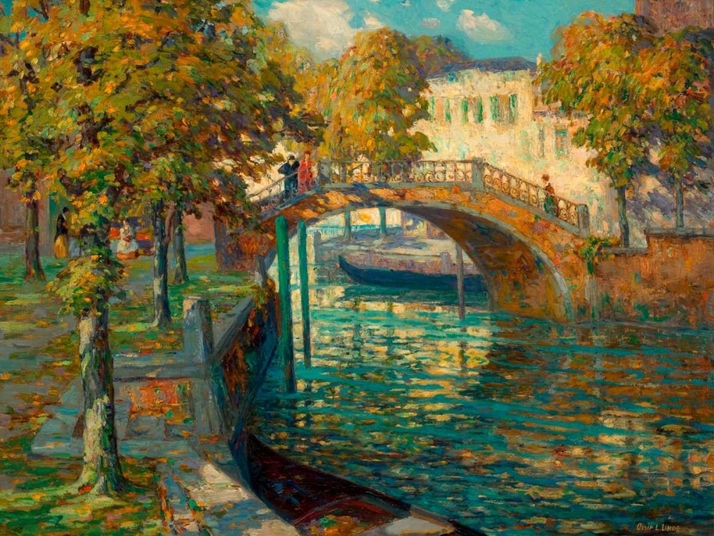 Overlooking the canal art print by Ossip Leonovitch Linde for $57.95 CAD