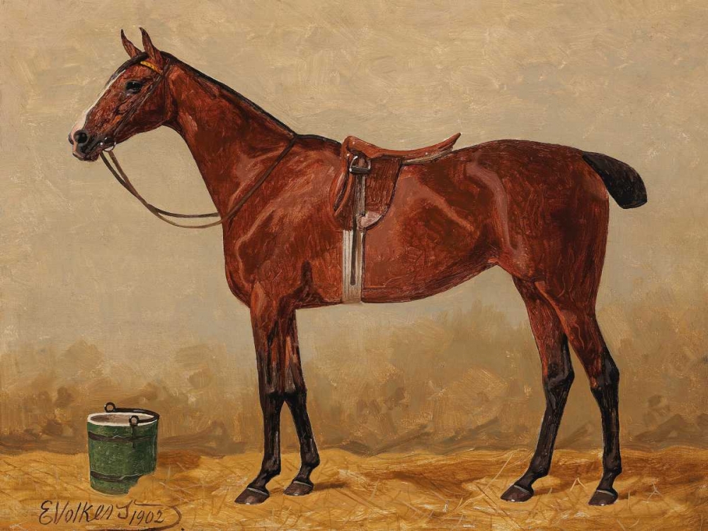 Bay in a stable art print by Emil Volkers for $57.95 CAD