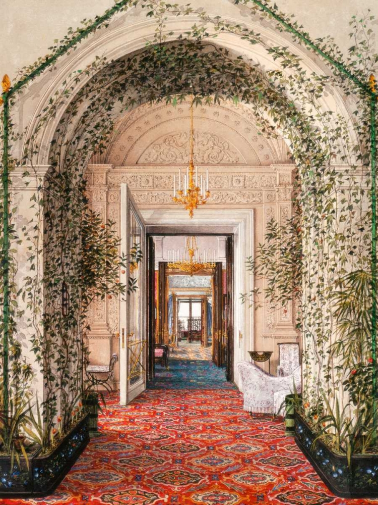 Interiors of the Winter Palace: the Small Winter Garden art print by Konstantin Andreyevich Ukhtomsky for $57.95 CAD