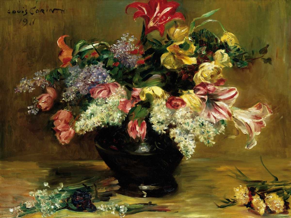 Amaryllis, Lilac and Tulips art print by Louis F. Berneker for $57.95 CAD