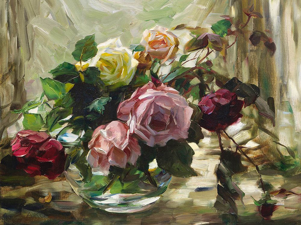 Roses on a Tablecloth art print by Alexander Koester for $57.95 CAD