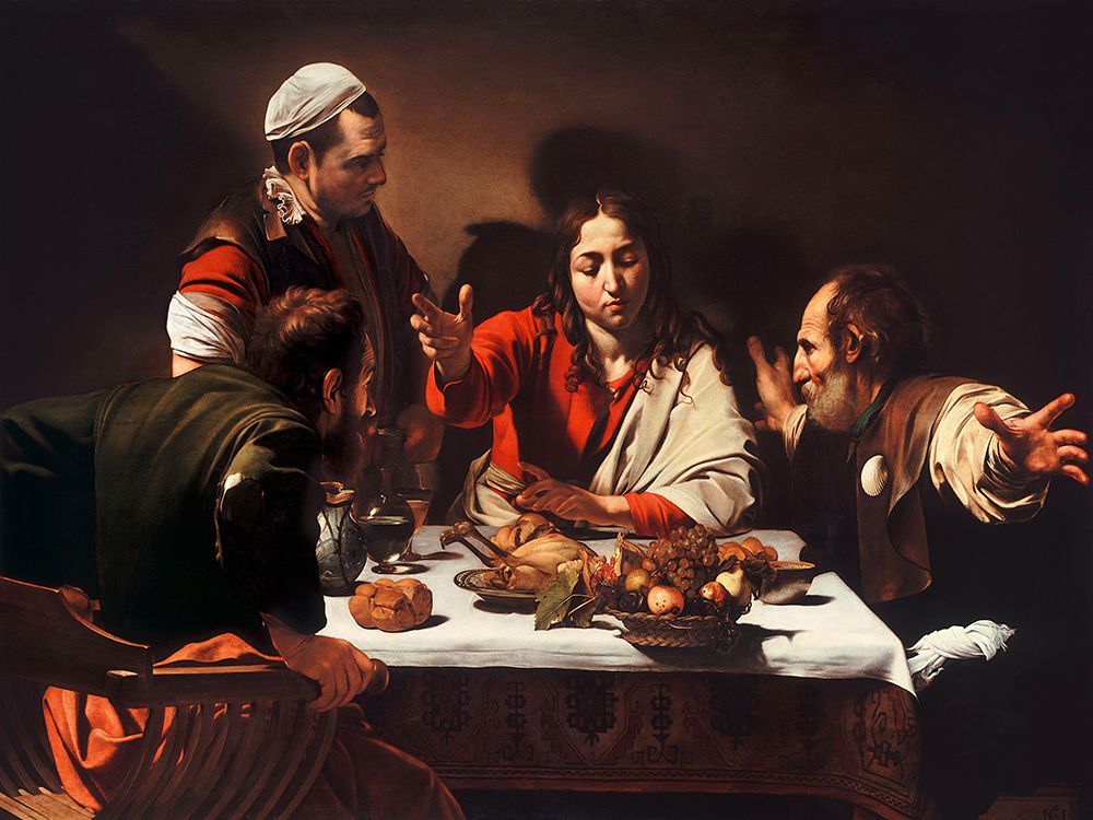 Supper at Emmaus art print by Caravaggio for $57.95 CAD