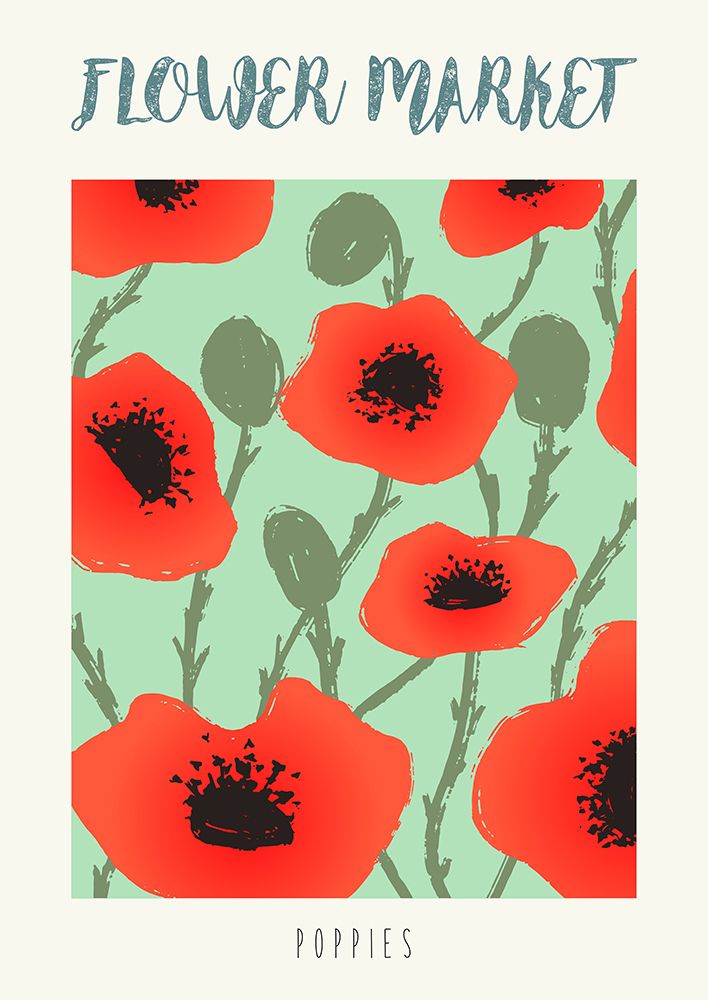 Flower Market: Poppies art print by Atelier Deco for $57.95 CAD