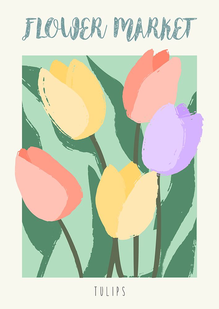 Flower Market: Tulips art print by Atelier Deco for $57.95 CAD