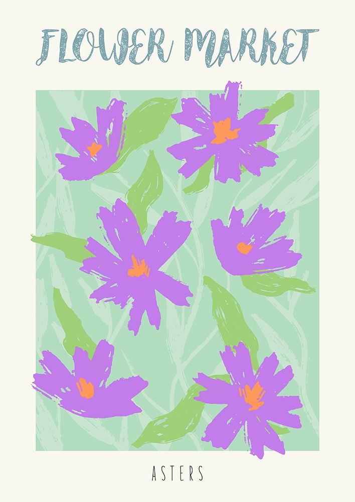 Flower Market: Asters art print by Atelier Deco for $57.95 CAD