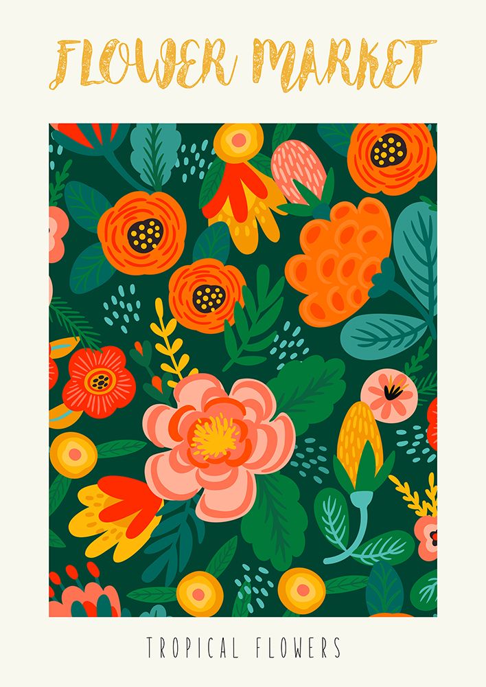 Flower Market: Tropical Flowers art print by Atelier Deco for $57.95 CAD