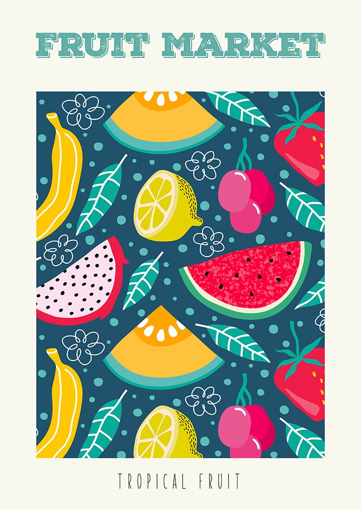Fruit Market: Tropical Fruit I art print by Atelier Deco for $57.95 CAD