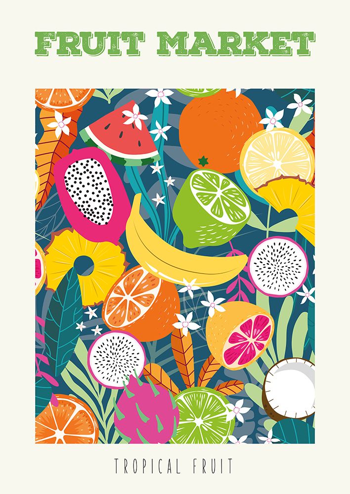 Fruit Market: Tropical Fruit II art print by Atelier Deco for $57.95 CAD