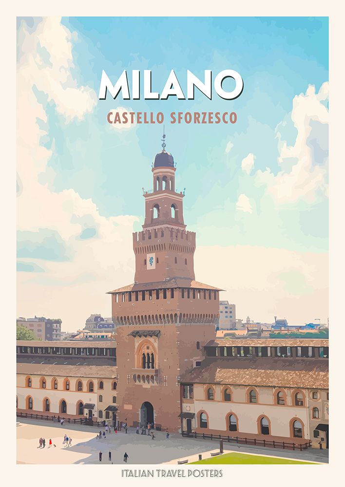 Milano: Castello sforzesco art print by Atelier Deco for $57.95 CAD