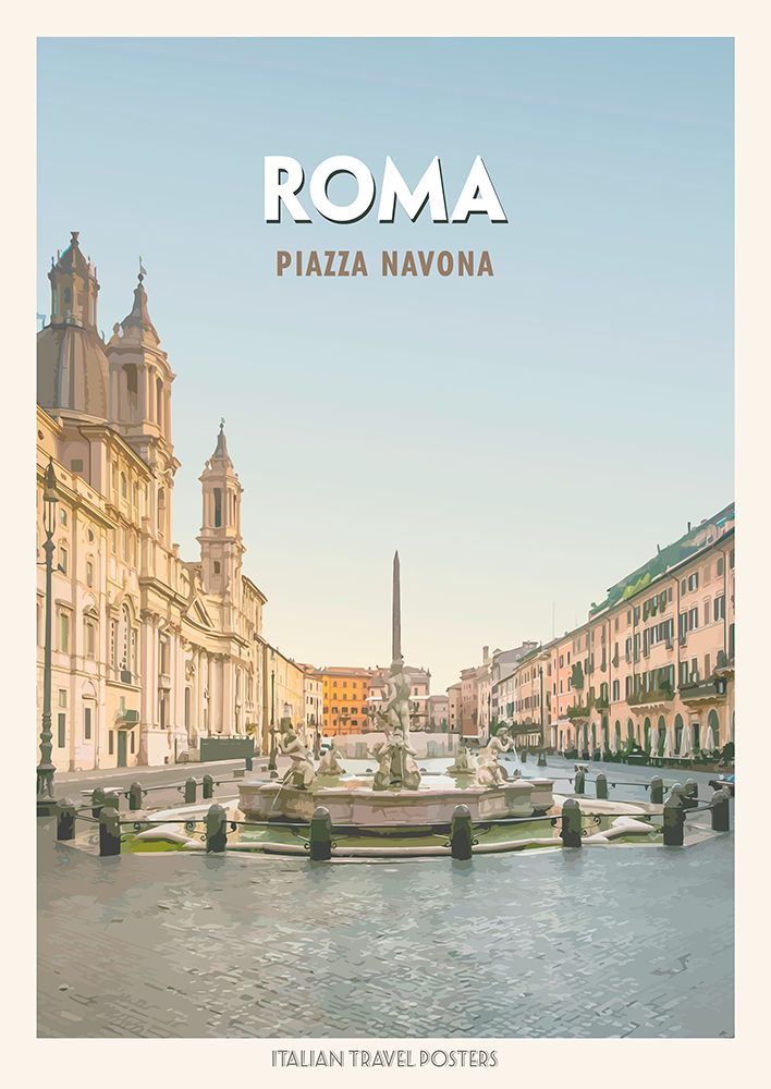 Roma: Piazza Navona art print by Atelier Deco for $57.95 CAD