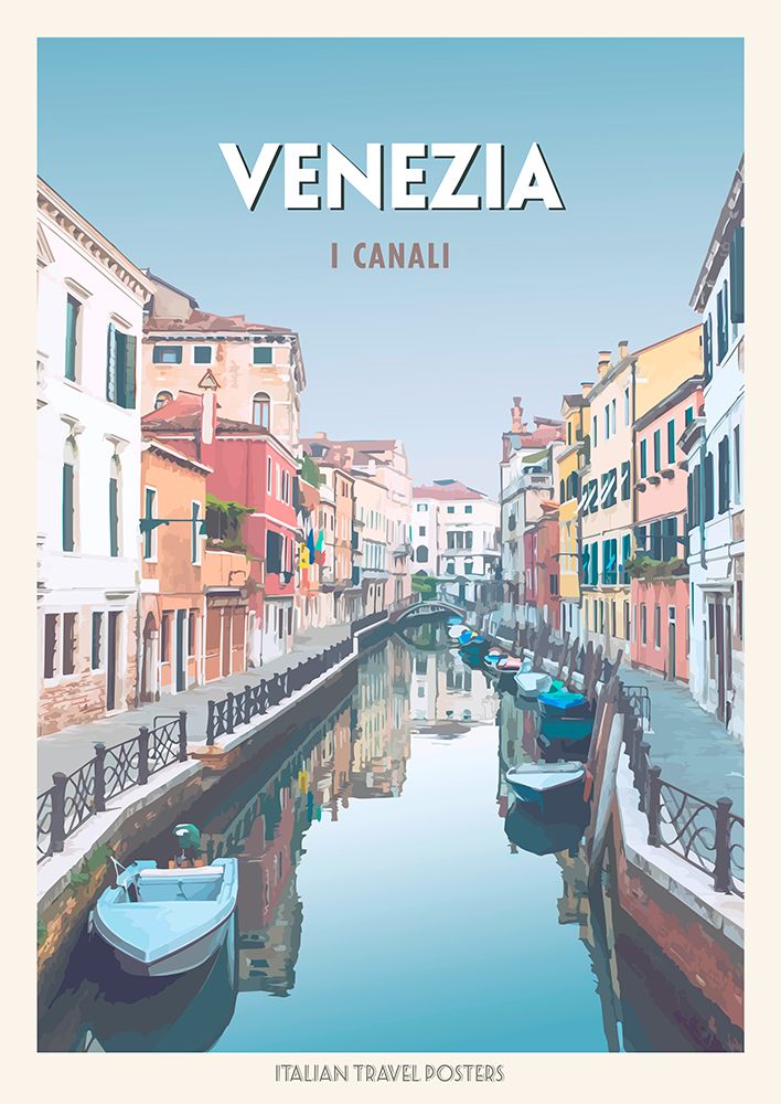 Venezia: I canali art print by Atelier Deco for $57.95 CAD