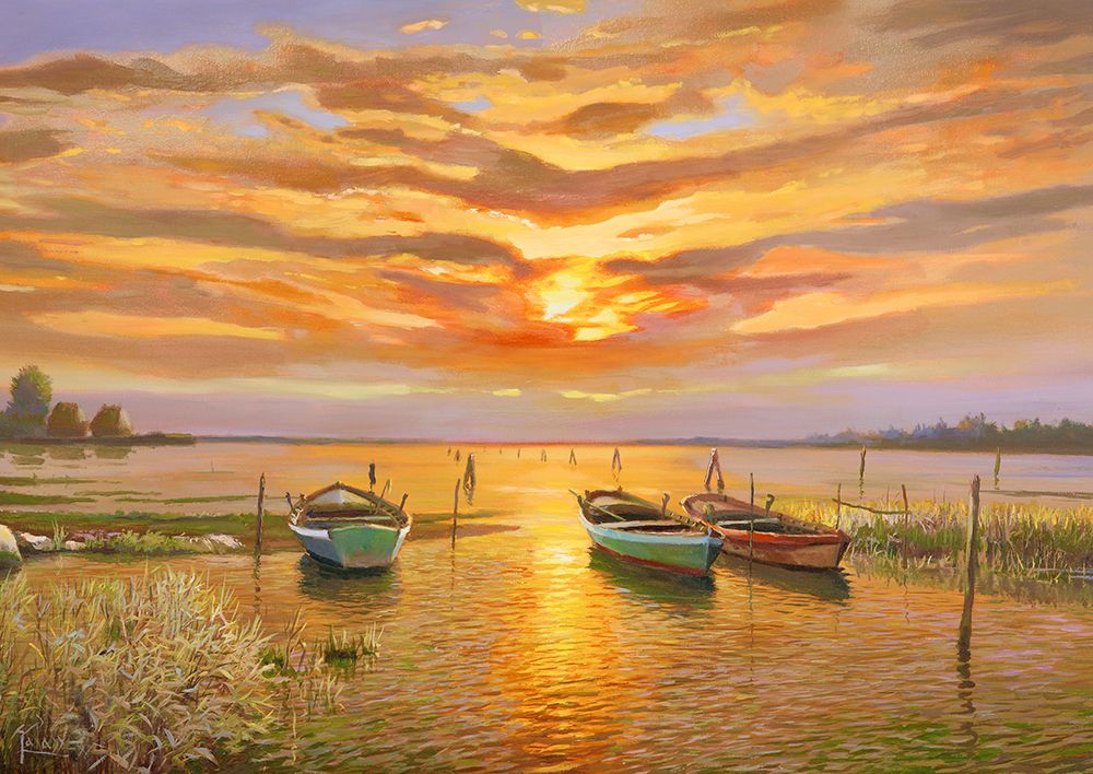 Laguna al tramonto art print by Adriano Galasso for $57.95 CAD