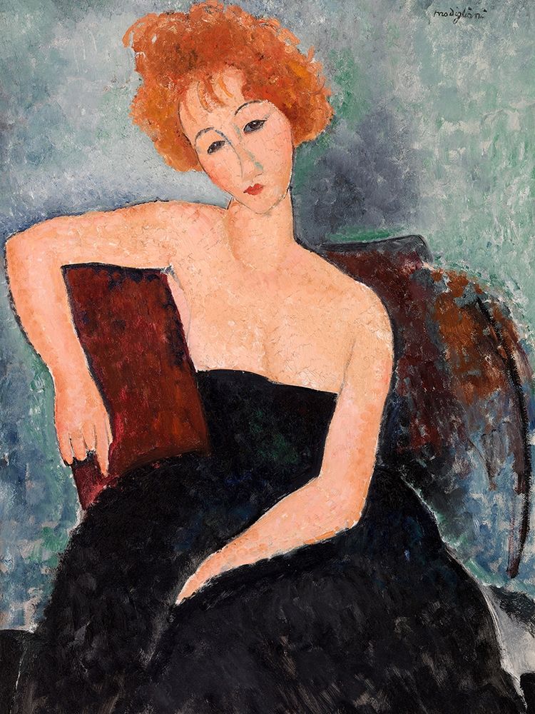 Jeune fille rousse en robe de soir (detail) art print by Amedeo Modigliani for $57.95 CAD
